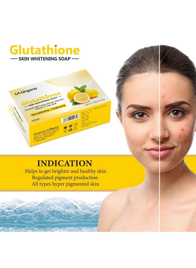 LA Organo Glutathione Soap For Skin Whitening With Lemon Extracts; Aloe Vera & Vitamin E 100 G  - Image 4