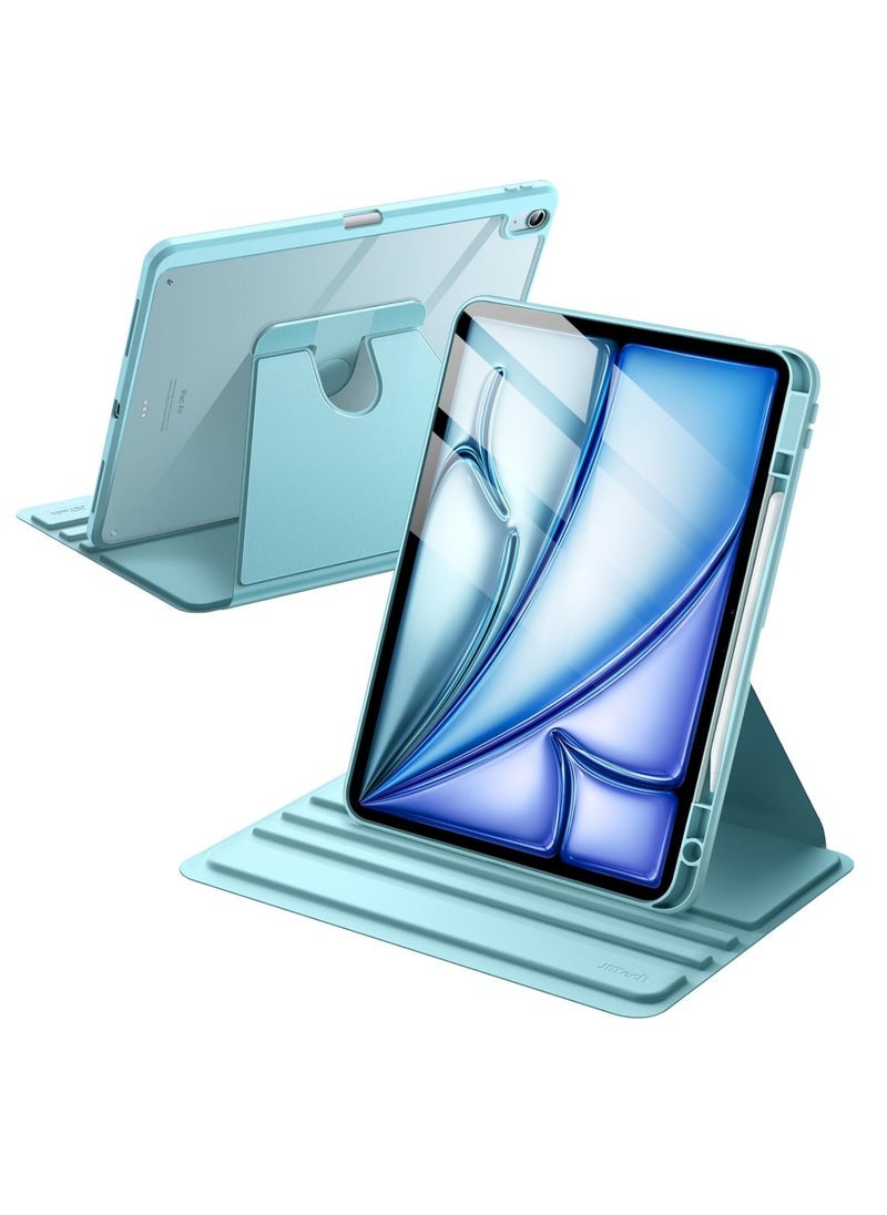 غطاء دوار لجهاز iPad Pro مقاس 11 بوصة 2022/2021 (الجيل 4/3) مع حامل قلم رصاص ، غطاء حامل واقي بزاوية دوران 360 درجة ظهر شفاف ، إيقاظ تلقائي / سلي - Image 1