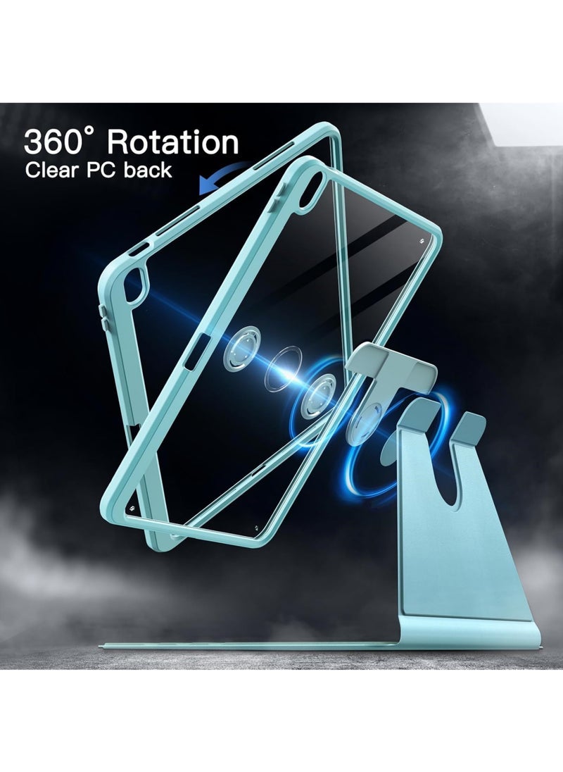 غطاء دوار لجهاز iPad Pro مقاس 11 بوصة 2022/2021 (الجيل 4/3) مع حامل قلم رصاص ، غطاء حامل واقي بزاوية دوران 360 درجة ظهر شفاف ، إيقاظ تلقائي / سلي - Image 3