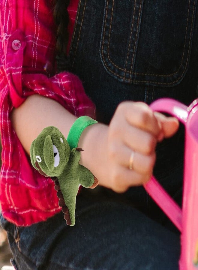 HOLIDYOYO Giant Stuffed Animals Slap Bracelets, Toy Stuffed Dinosaur Wristband Slap Bracelet Toddler Snap Bracelet Jungle Party Favor Snap Bracelets,Green - Image 4