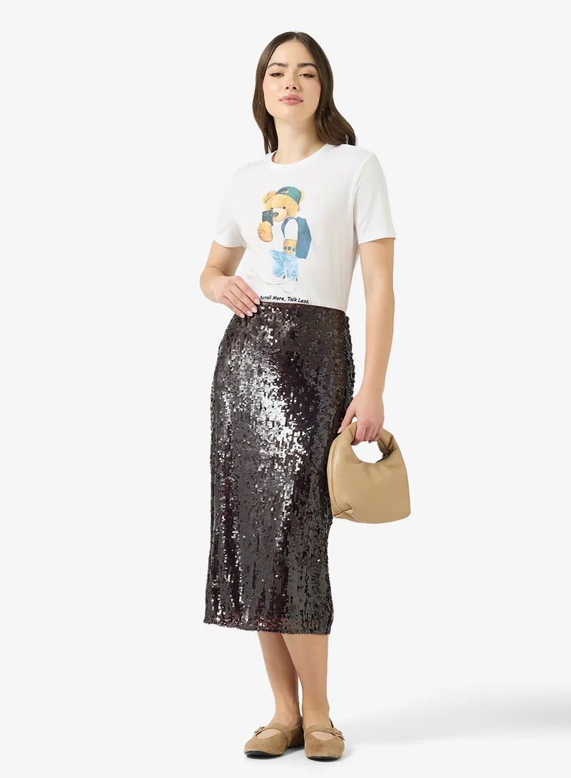 ONLY Onl Teddy Crew Neck T-Shirt