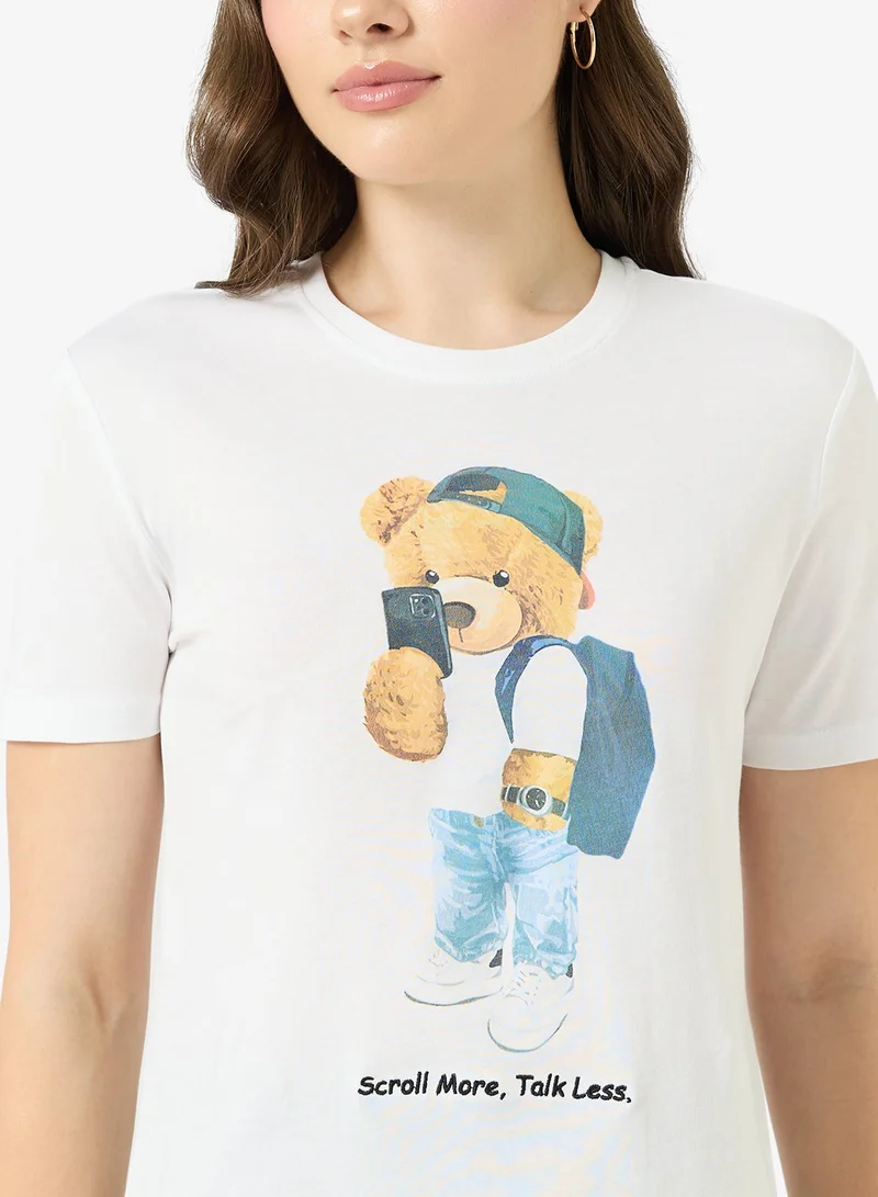 ONLY  Onl Teddy Crew Neck T-Shirt for Women | Best Price UAE