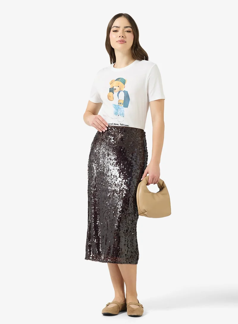 ONLY  Onl Teddy Crew Neck T-Shirt for Women | Best Price UAE