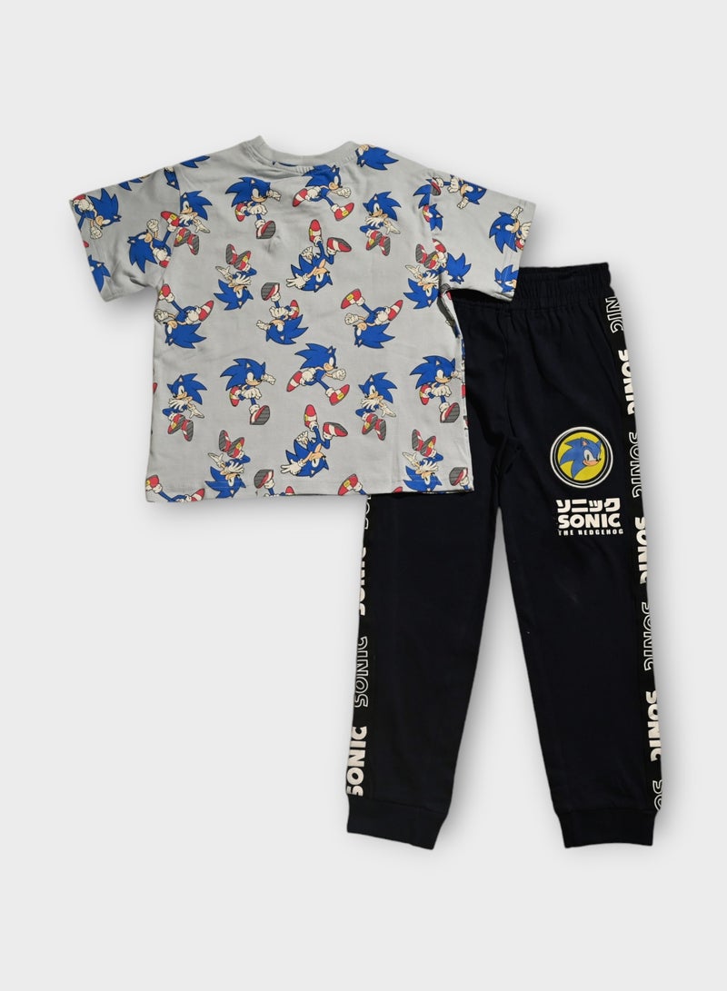 Sonic the Hedgehog T-Shirt and Pajama Set, Blue, - Image 3