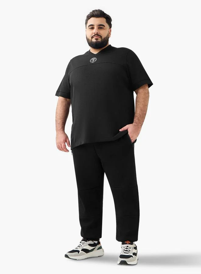 Maxim Men Regular Fit Joggers with Cut and Sew Detail