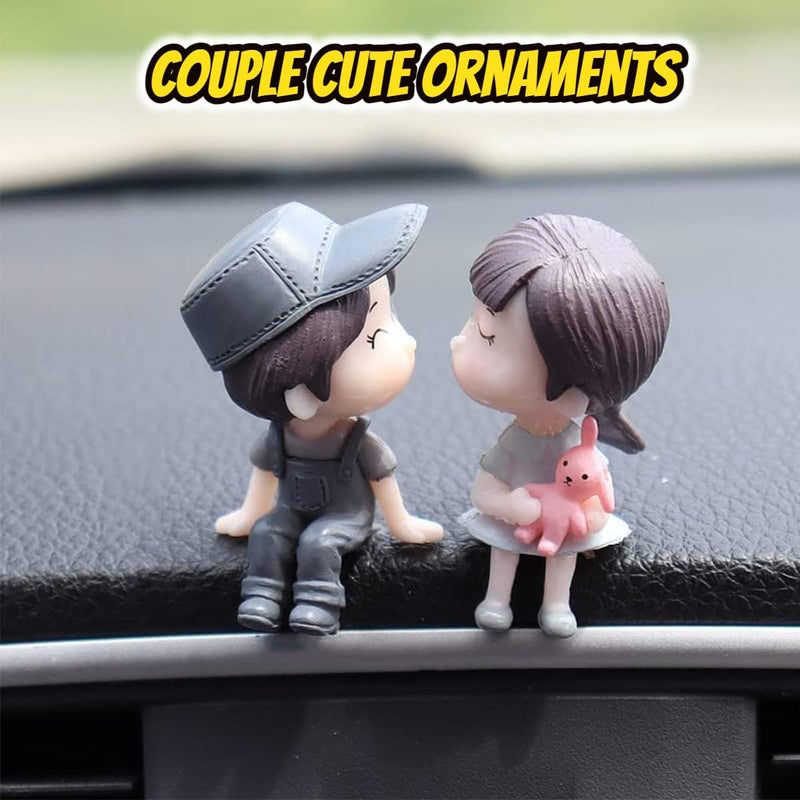 Japelessor Cute Cartoon Couple Design Car Ornament - Car Dashboard Decorations, Kissing Couple Figure Figurines Balloon Ornaments (B) - Image 5