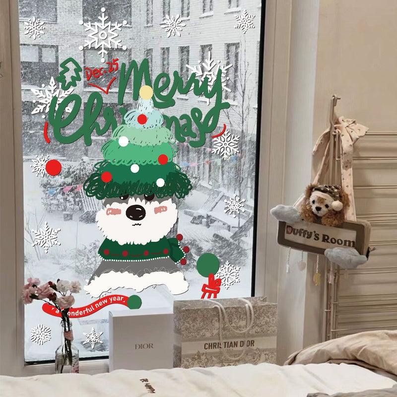 2026 Christmas Decorative Glass Wall Stickers Window Stickers New Year Layout Bedroom Window Grilles Electrostatic Door Stickers Window Stickers - Image 3