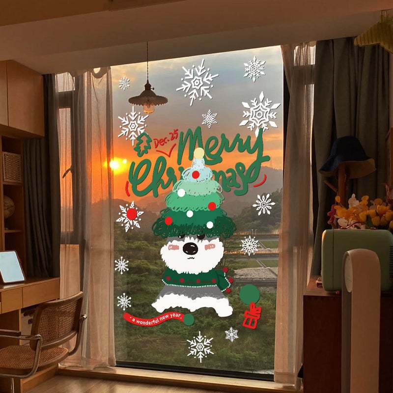 2026 Christmas Decorative Glass Wall Stickers Window Stickers New Year Layout Bedroom Window Grilles Electrostatic Door Stickers Window Stickers - Image 4