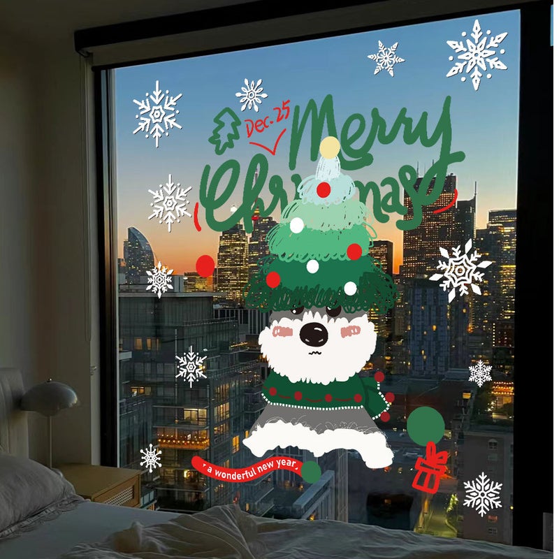 2026 Christmas Decorative Glass Wall Stickers Window Stickers New Year Layout Bedroom Window Grilles Electrostatic Door Stickers Window Stickers - Image 2