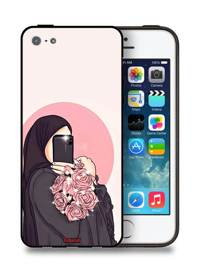 Apple iPhone 5/5s/SE Protective Case Making Selfies While Holding Flowers Art