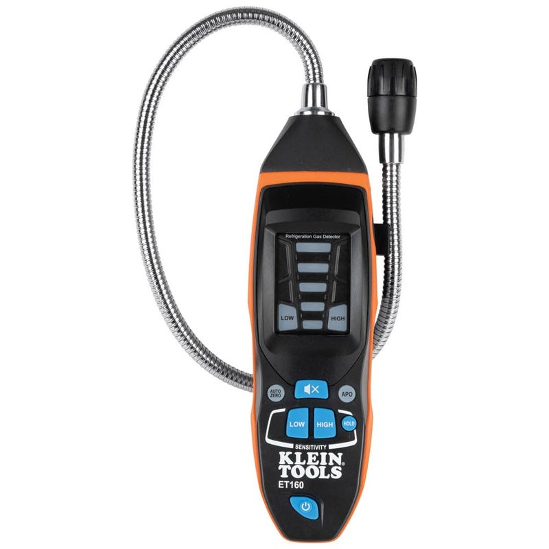 Klein Tools ET160 Refrigerant Gas Detector Detects Gas Leaks in the Presence of CFCs HFCs HCFCs and Blends as Low as 100 PPM
