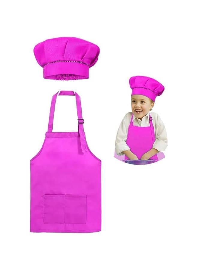 MIXDE Kids Apron with Chef Hat Set for 3-7 years old Boys & Girls Aprons with Pockets for Kitchen | kids Kitchen Cooking | Painting | Baking | Crafting | Home Kitchen | Classroom - Image 1