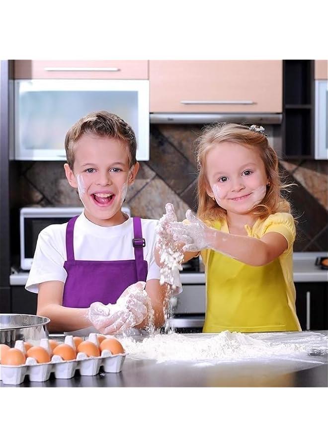 MIXDE Kids Apron with Chef Hat Set for 3-7 years old Boys & Girls Aprons with Pockets for Kitchen | kids Kitchen Cooking | Painting | Baking | Crafting | Home Kitchen | Classroom - Image 3