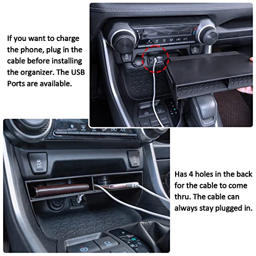 TOPINSTALL 2025 New Wider Opening Divider Compatible with Toyota Rav4 & RAV 4 Prime 2019-2025, Bigger Divider Slot Organizer for Phone with Case, Black ABS Material Storage Insert - Image 2