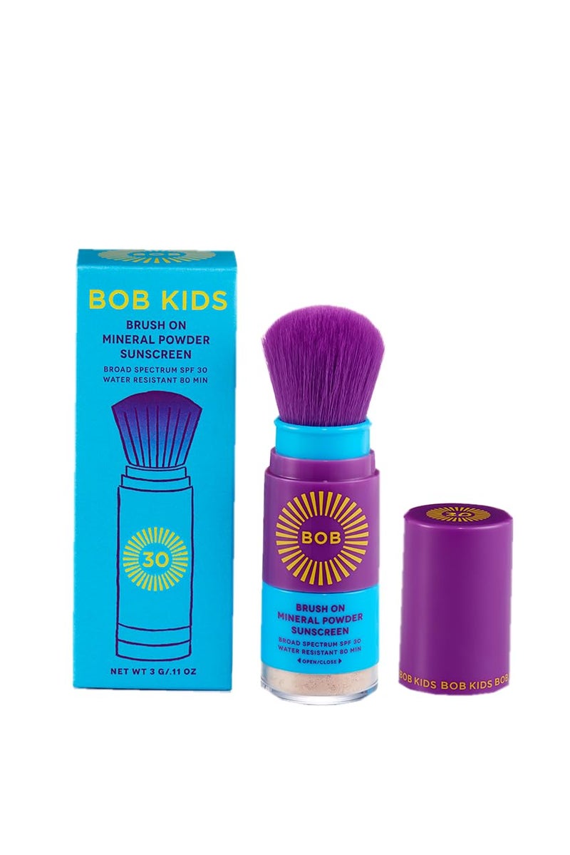 Brush On Block BOB KIDS SPF 30 Brush On Mineral Powder Sunscreen, Broad Spectrum, Water Resistant 80 Mins, Easy to Apply for Kids and Babies, Mfg in USA - Image 1