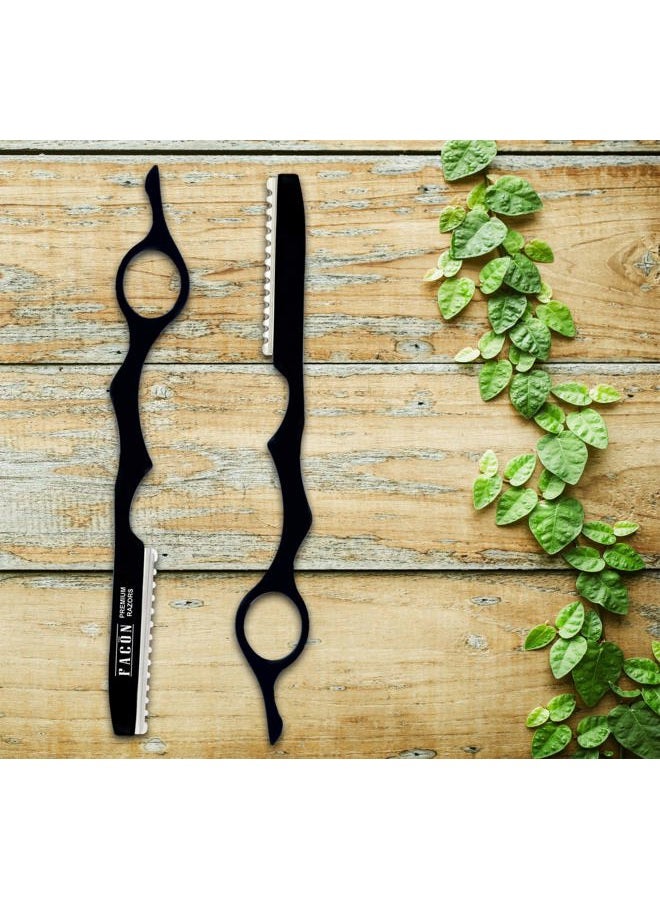 FACON Facón Hair Razors for Cutting Hair - Professional Hair Styling Razor Kit with 11 Replacement Blades, Stainless Steel Hair Cutting Tool for Salon & Home, Premium Hair Thinning Texturizing Faether Razor - Image 4