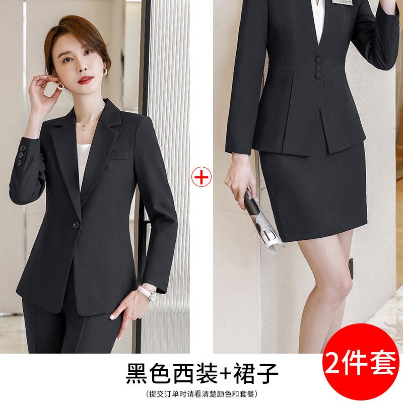 High-End Goddess Fan Professional Suit Fashionable Elegant Front Desk Reception Dress Beautician Work Clothes - Image 1