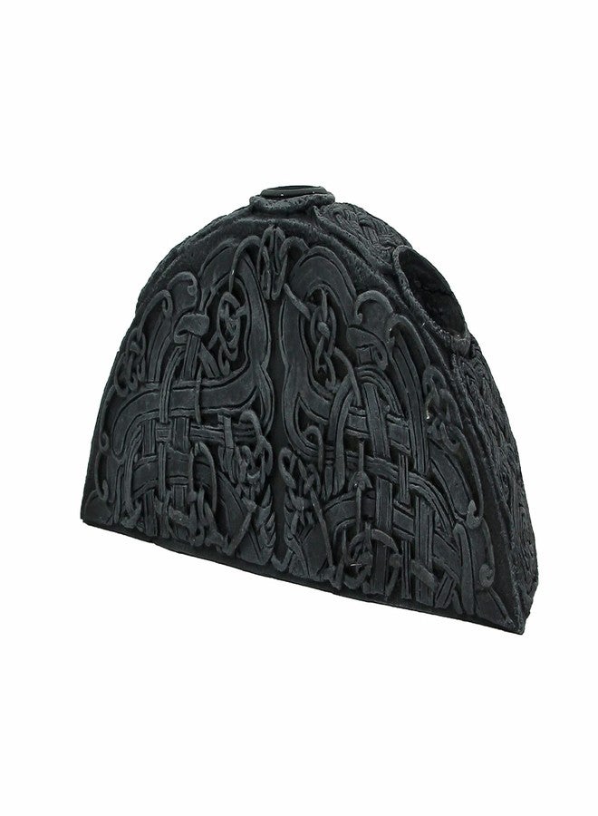 Things2Die4 Enchanting Gothic Triple Taper Candle Holder with Grey Stone Finish and Endless Knot Design - 8 Inches Long - A Darkly Elegant Accent for Halloween, Rituals, and Altars - Image 4