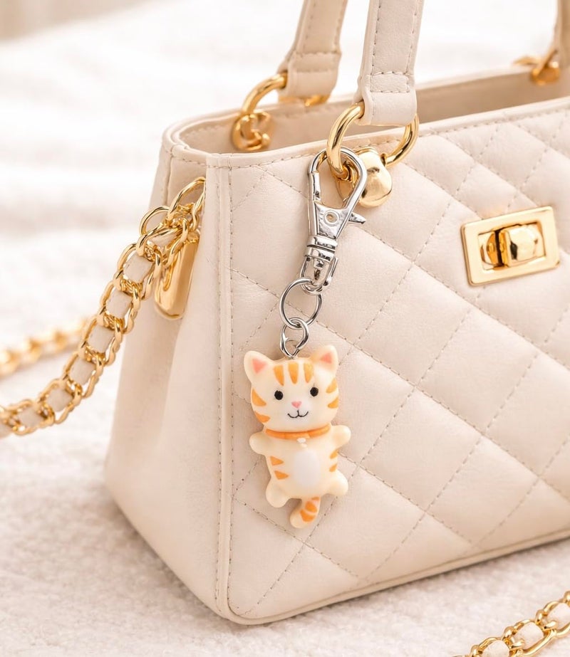 TraveEssentialz 5 pc Mini Cat Bag Hanging | Cute Earphones Case Pendant | Random 5 Colors Will Be Sent | Gift for Mother's Day | Travel Gift for Women and Girls - Image 2