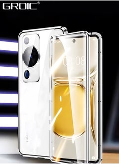 GROIC Magnetic Case for Huawei P60 /P60 Pro6.67 inches, Double Sided HD Tempered Glass Fingerprint Unlock Super Magnetic Adsorption Metal Bumper Frame 360° Full Protective Phone Cover  - Image 1