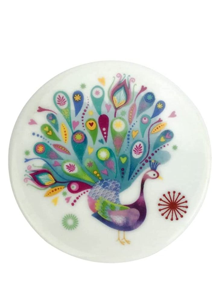 تيلاند غطاء طاووس سيراميكي آمن للغسل في الميكروويف وغسالة الأطباق مع مصفاة لشاي الأوراق السائبة مثالية للقهوة كابتشينو والإسبريسو والشاي 3 قطع - Image 2