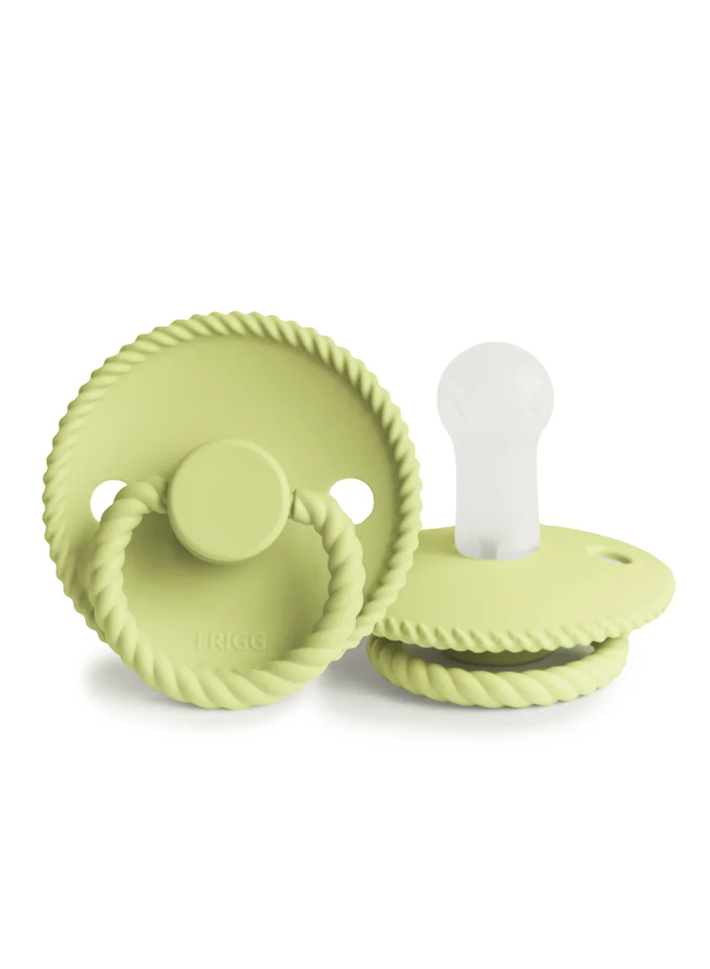 FRIGG Rope - Round Silicone Pacifier 6-18 Months - Green Tea - Size 2
