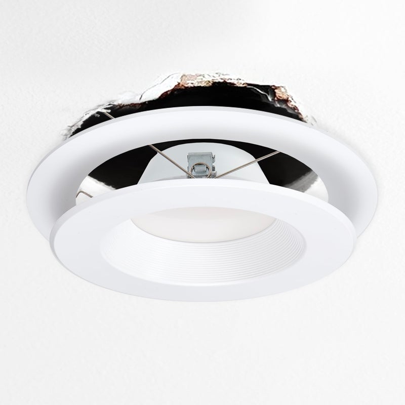 Maxxima 12 Pack 6 in. Goof Rings for Recessed Lights, Can or Canless Lighting Round Downlight Trim Ring, Outer Diameter 8.6â€ Inner Diameter 6.22â€, Durable Plastic Design, White Extended Trim - Image 5