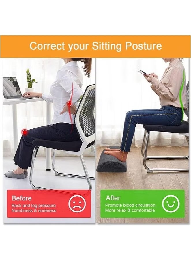 الضفدع الحقيقي مسند قدم مريح أسفل المكتب، مصنوع من إسفنج ميموري فوم عالي الجودة، قابل لتعديل الارتفاع، بقاعدة مانعة للانزلاق، وغطاء قابل للغسل يسمح بمرور الهواء، مسند قدم مكتبي لتخفيف آلام أسفل الظهر والركبة في المنزل وأثناء السفر بالطائرة - Image 4