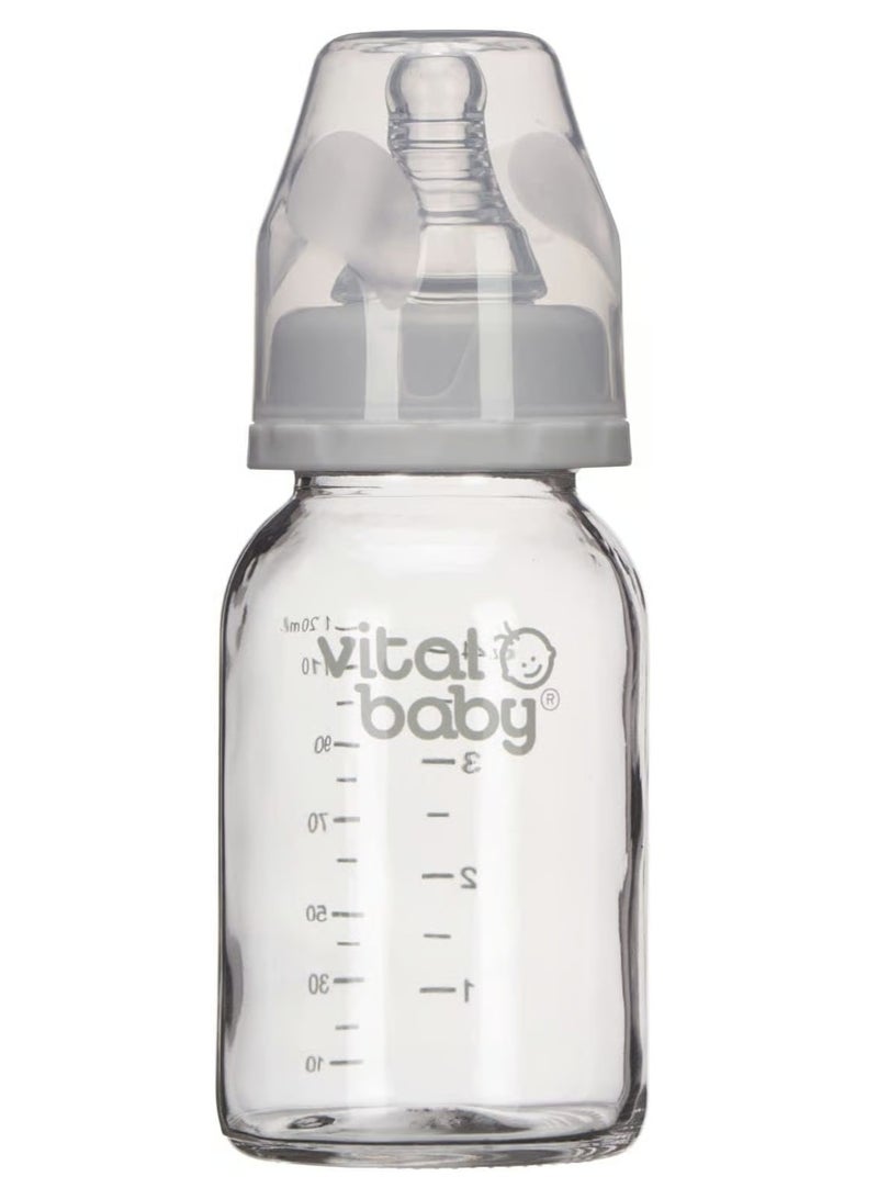 Vital Baby Nurture Glass Feeding Bottle 0 M+, 120 Ml - Image 1