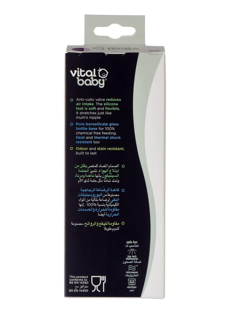 Vital Baby Nurture Glass Feeding Bottle 0 M+, 120 Ml - Image 3