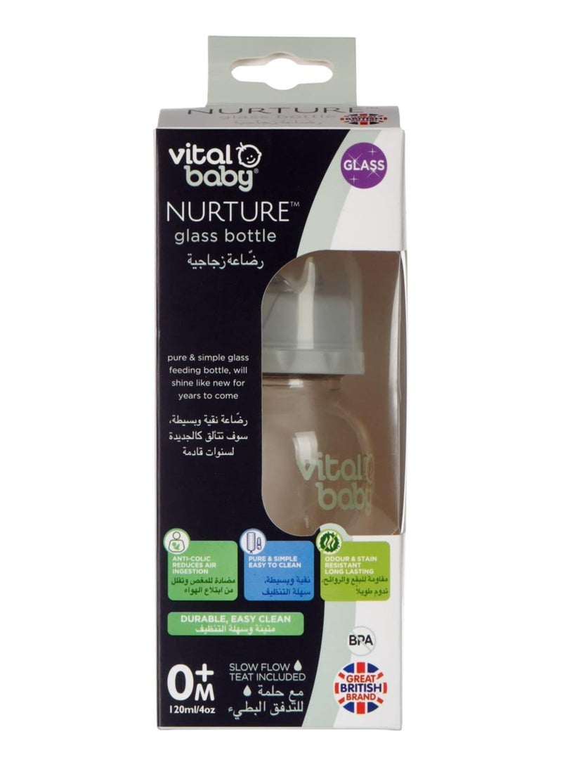 Vital Baby Nurture Glass Feeding Bottle 0 M+, 120 Ml - Image 2