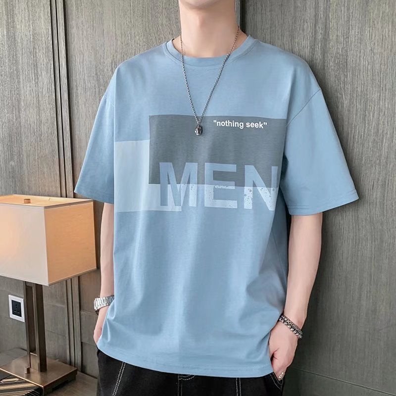 Short-sleeved T-shirt for men 2022 new summer thin loose all-match clothes T-shirt bottoming shirt trendy brand top for men - Image 3