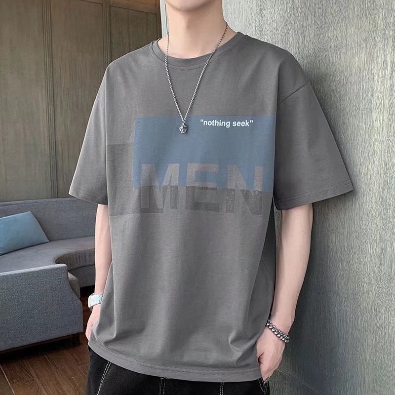 Short-sleeved T-shirt for men 2022 new summer thin loose all-match clothes T-shirt bottoming shirt trendy brand top for men - Image 1