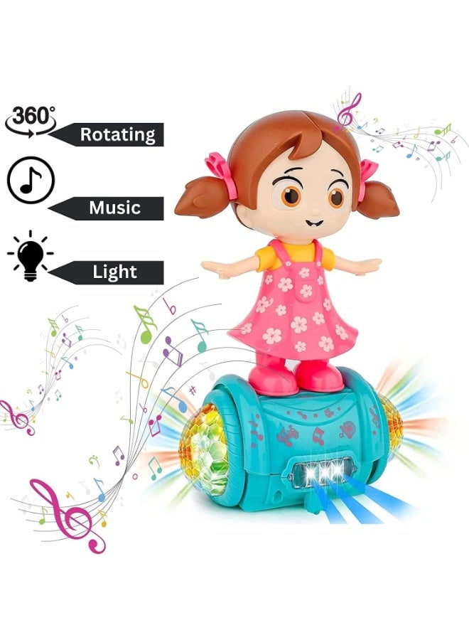 WAHA TOYS Dancing Girl Toy with Flashing Lights, 360° Rotating Musical Dance Doll, Interactive Spinning Toy for Kids - Image 4
