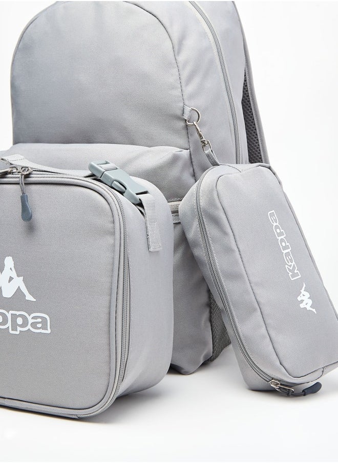 Kappa - Logo Print Backpack with Lunch Bag and Pencil Case - Image 1
