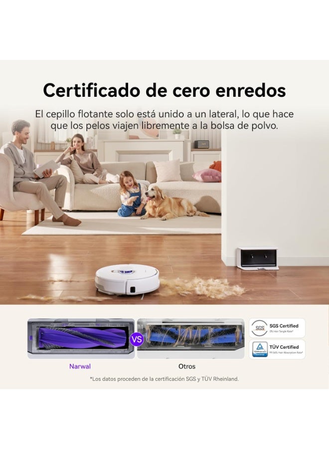 ناروال مكنسة روبوت Freo X Plus مع خاصية الكنس والمسح، قوة شفط 7800 باسكال، تخزين غبار حتى 7 أسابيع، نظام بدون تشابك، تجنب عوائق ثلاثي الليزر، ملاحة LiDAR، خرائط متعددة الطوابق، تحكم عبر التطبيق وAlexa - Image 3