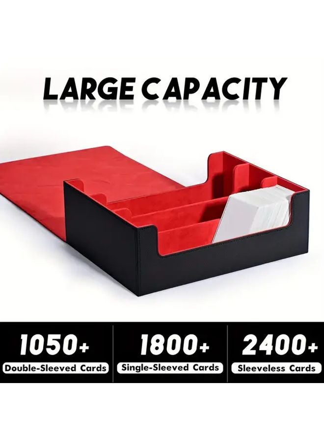 Magnetic Card Storage Box 1800 Capacity Strong Magnetic Faux Leather Holder For Trading Sports Cards Black - Image 5