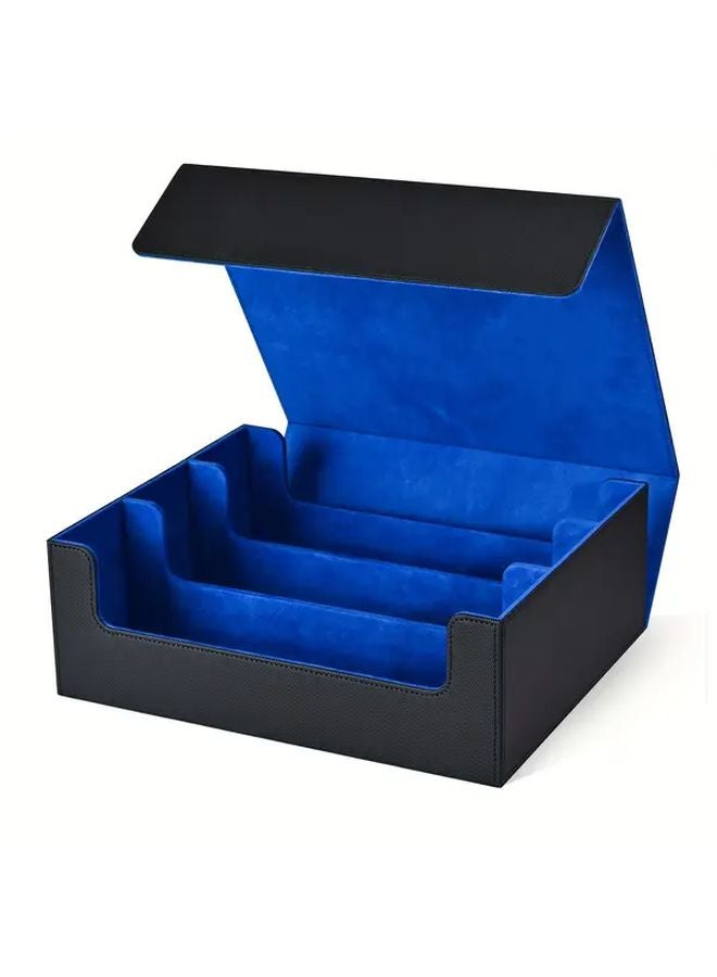 Magnetic Card Storage Box 1800 Capacity Strong Magnetic Faux Leather Holder For Trading Sports Cards Black - Image 2