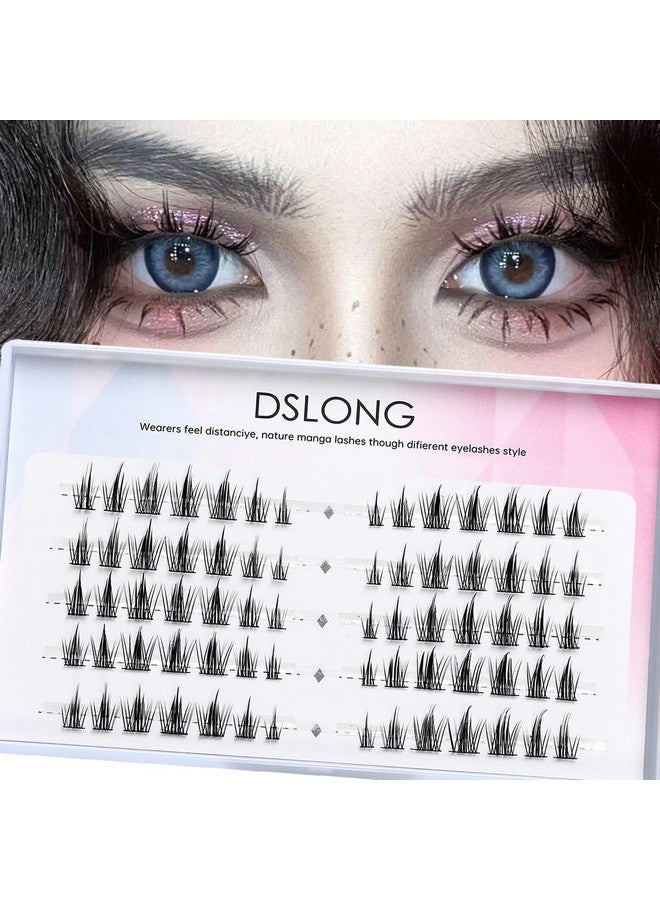DSLONG Manga Lashes Natural Look Individual Lash Wispy Silky Anime Eyelashes Cluster Japanese Cosplay False Eyelashes Reusable Look Like Extensions Diy At Home (White Moonlight) - Image 1