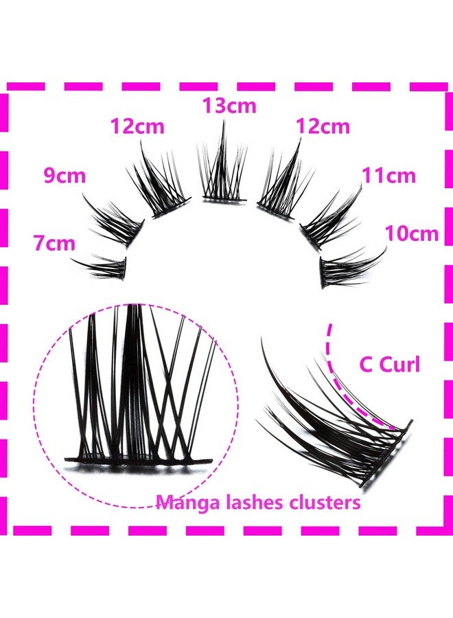 DSLONG Manga Lashes Natural Look Individual Lash Wispy Silky Anime Eyelashes Cluster Japanese Cosplay False Eyelashes Reusable Look Like Extensions Diy At Home (White Moonlight) - Image 3
