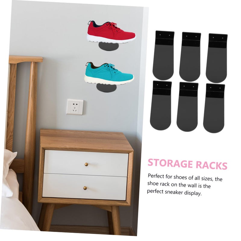 Floating Shoe Shelves Wall Mounted Display Racks for Sneakers Black - Image 4