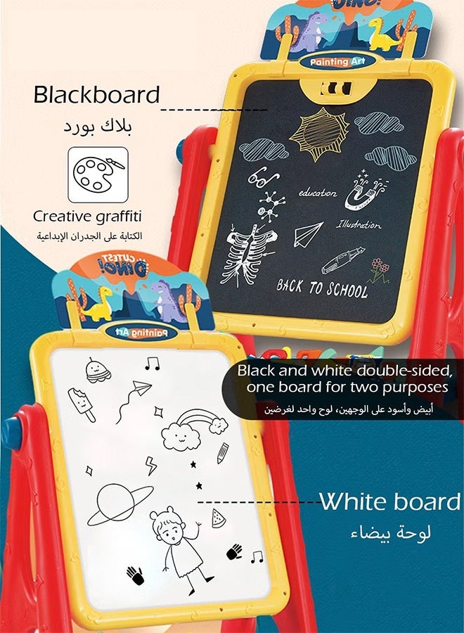 GMORO Carton Kids Art Easel,Available on Both Sides,Clean and Dust-Free,Standing Magnetic Drawing Board - Image 5