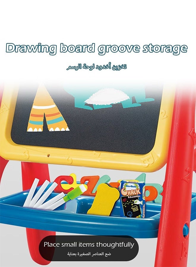 GMORO Carton Kids Art Easel,Available on Both Sides,Clean and Dust-Free,Standing Magnetic Drawing Board - Image 4