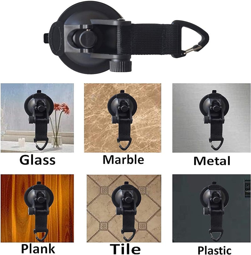Pmsanzay 4 Pack, Heavy Duty Suction Cup Hooks Anchor with Straps, Strong Suction Cup Tie Downs - Double Suction, for PVC Inflatable Boat Raft Dinghy Kayak SUP - Image 4