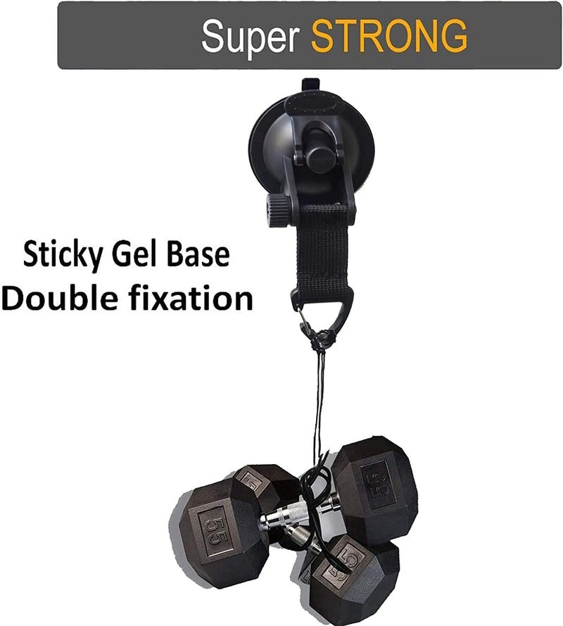 Pmsanzay 4 Pack, Heavy Duty Suction Cup Hooks Anchor with Straps, Strong Suction Cup Tie Downs - Double Suction, for PVC Inflatable Boat Raft Dinghy Kayak SUP - Image 3