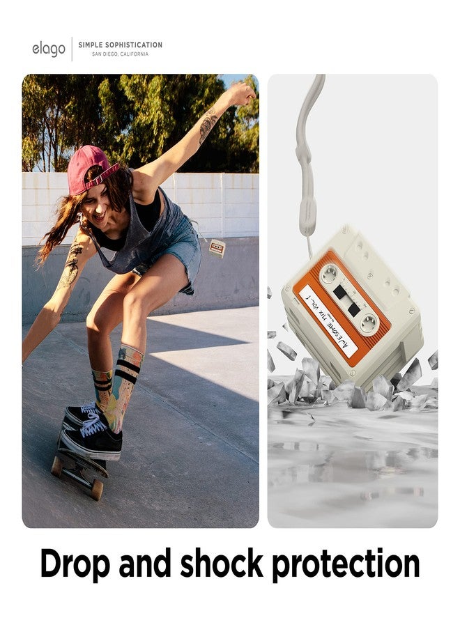 elago Cassette Tape Case Compatible with AirPods Pro 2nd Generation Case Cover, Compatible with AirPods Pro 2 Case, Lanyard Included, Shockproof, Full Protection, for Women, for Men (Classic White) - Image 5