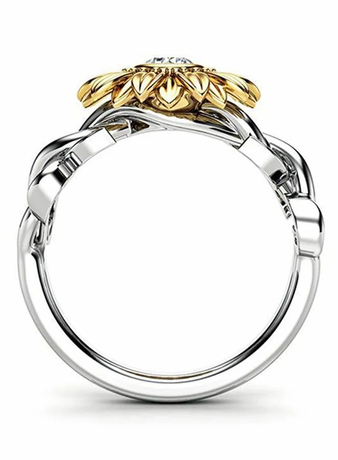 Hollow Out Sunflower Pattern Ring - Image 4
