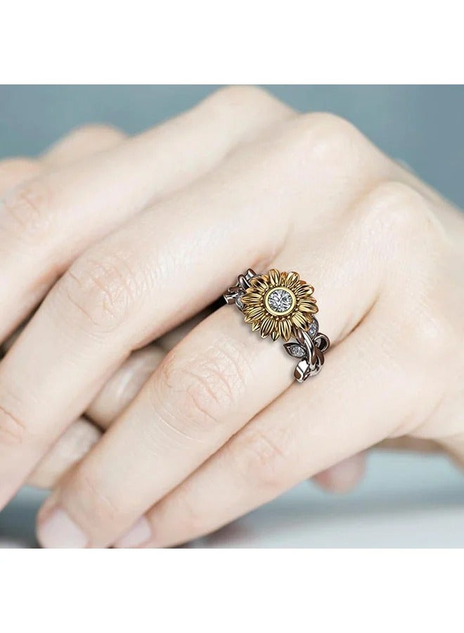 Hollow Out Sunflower Pattern Ring - Image 3