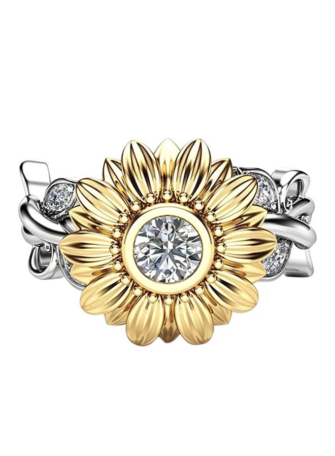 Hollow Out Sunflower Pattern Ring - Image 1