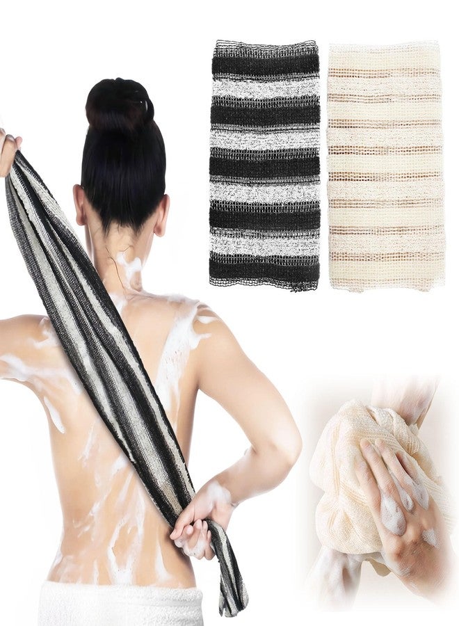 OneNine Exfoliating Shower Towels, 2 Pcs Scrub Cloth, Exfoliating Towel, Exfoliating Washcloth for Showering, Rip-Resistant Exfoliating Washcloth, Back Exfoliator Towels for Women, Men - Image 1